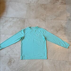 Vineyard Vines Aqua Crew Neck Long Sleeve Sun Tee